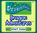 Dragon Tales Dragon Adventures title screen for GameBoy Color